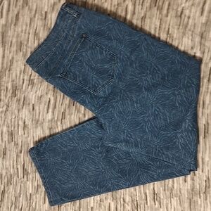 Chico's Straight Leg Patterned Blue Jeans Plus Sz 3R